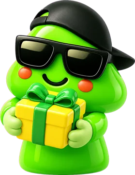WePay mascot with a gift