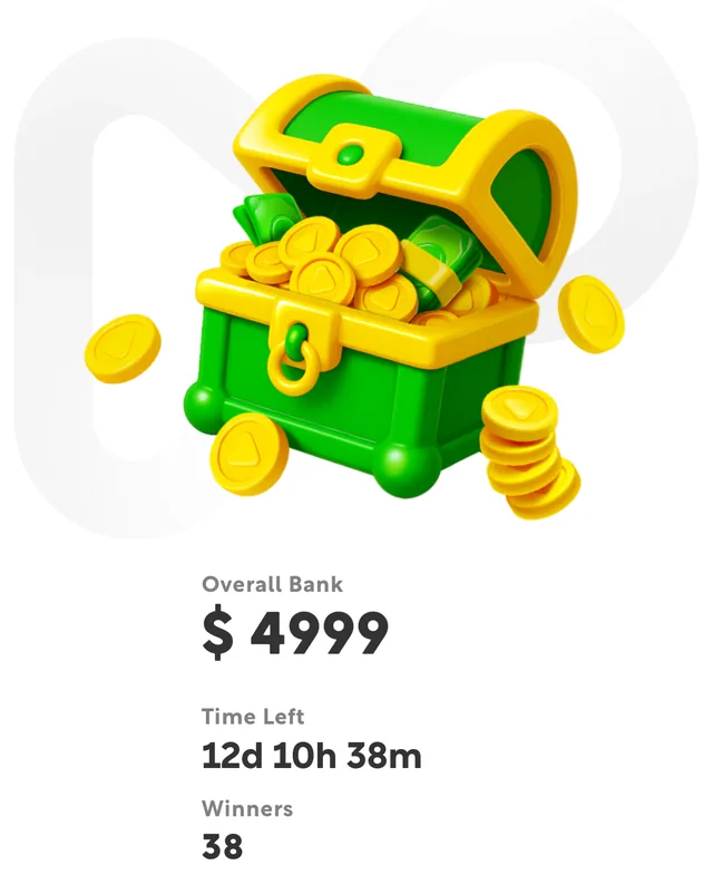 The Prizes screen with the monthly prize pool